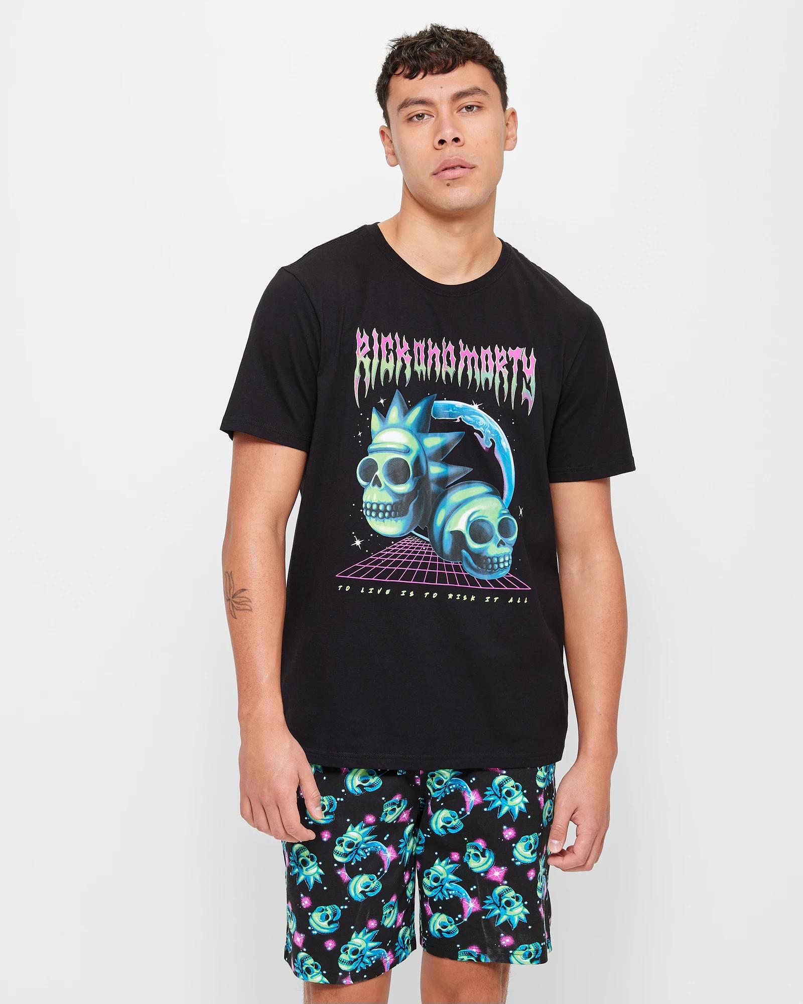 Rick and Morty | ROMWE Ensemble De Pyjama Dessin Animé À Liseré Contrastant | Mode en ligne