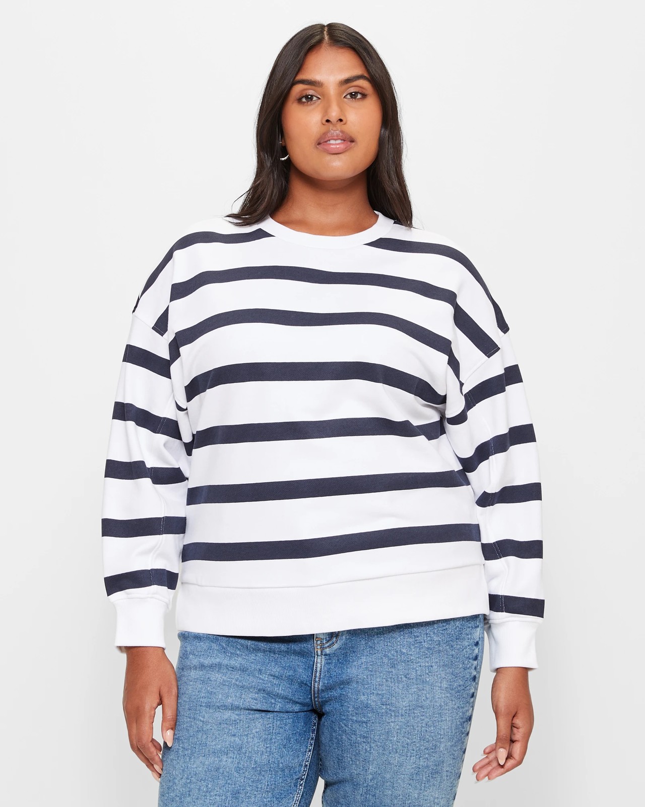 Plus Size Crew Neck Fleece Jumper Target Australia