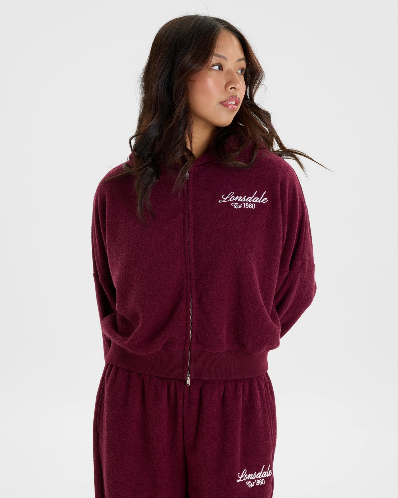 Lonsdale London Bouclé Boxy Zip Thru Sweat 2 of 6