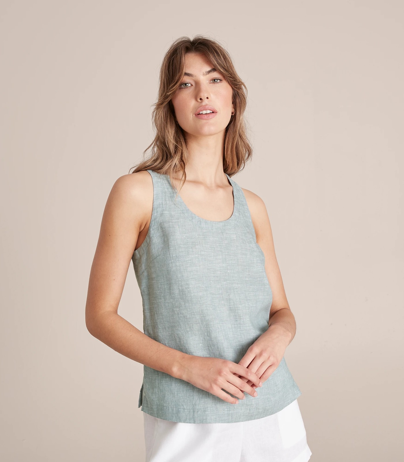 European Linen Tank Top