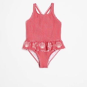 Textured Frill One Piece Swim Suit