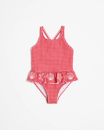 Textured Frill One Piece Swim Suit