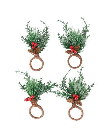 Anko 4 Pack Holly Napkin Rings