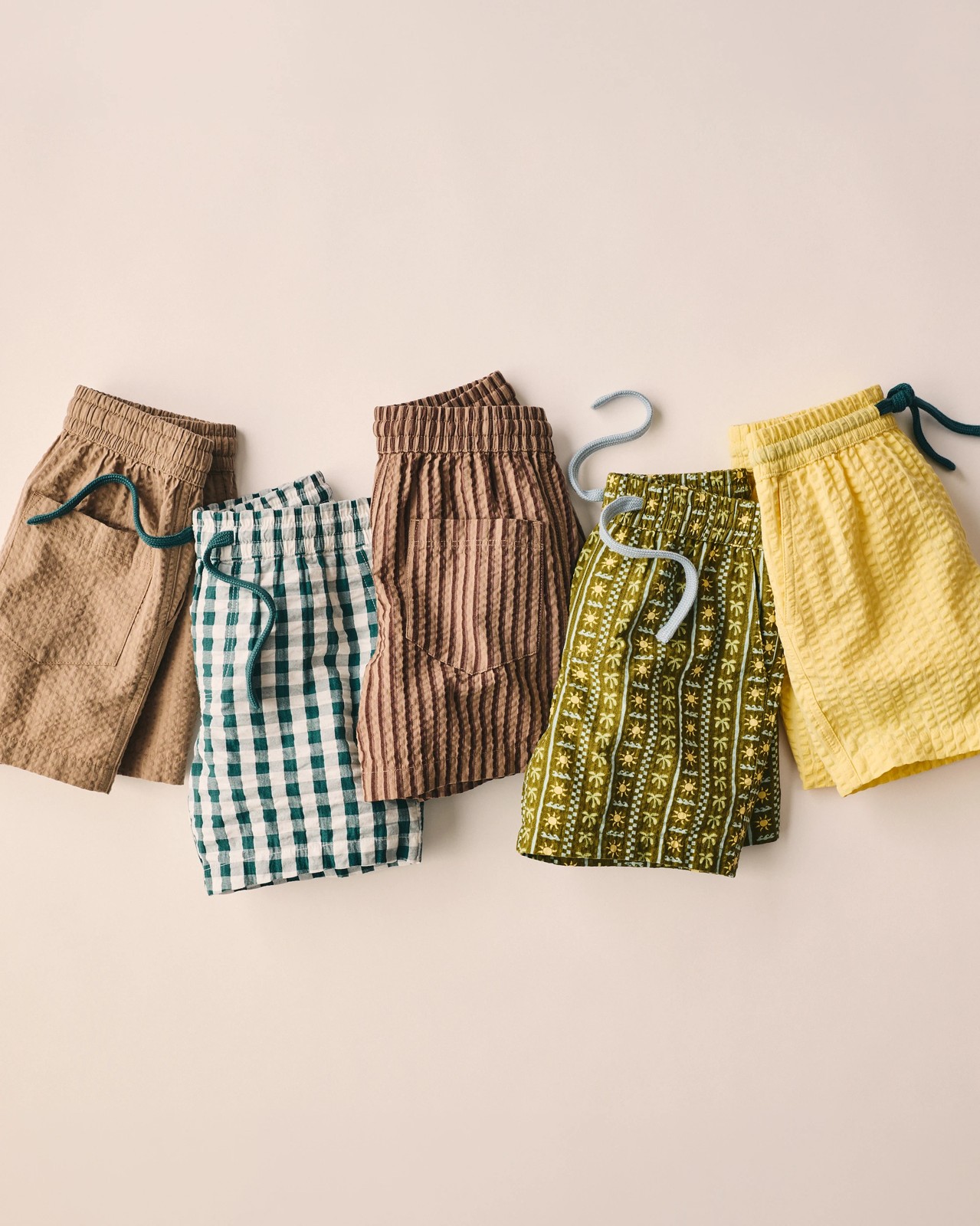 Australian Cotton Seersucker Volley Shorts - Taupe / Brown 3 of 3