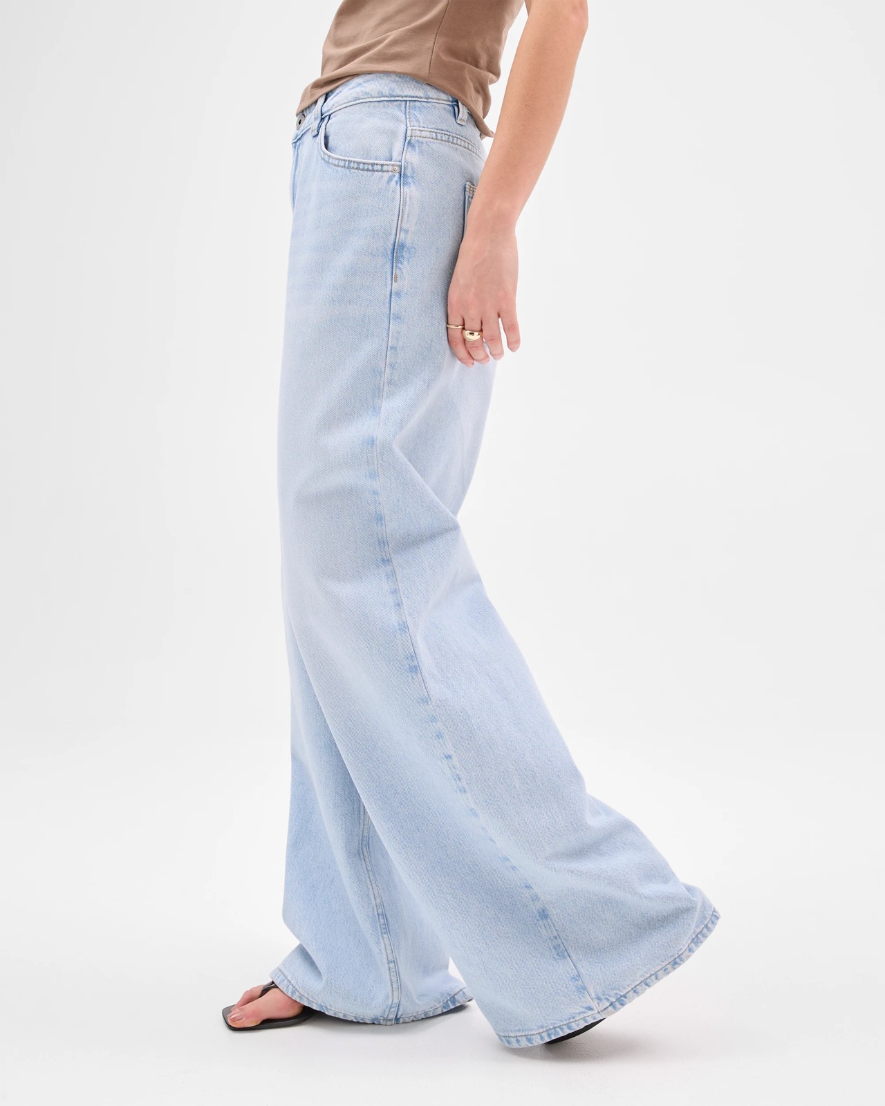 Lily Loves Australian Cotton Blend Wide Leg Denim Jeans 4 of 6
