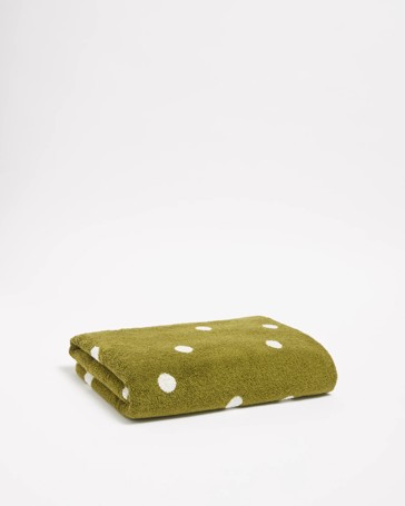 Senna Australian Cotton Polka Dot Bath Towel - Avocado