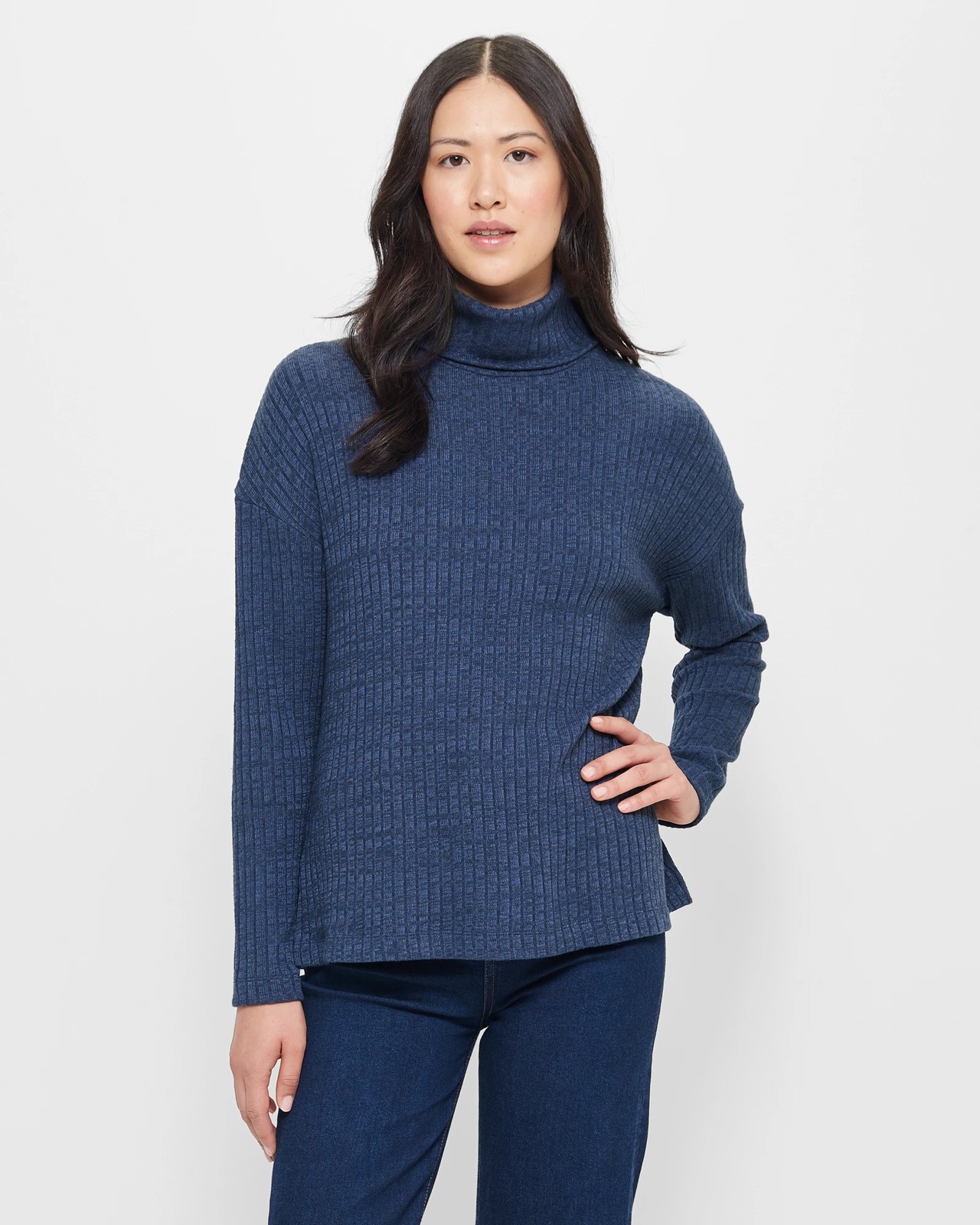 Long Sleeve Knit Textured Roll Neck Top | Target Australia