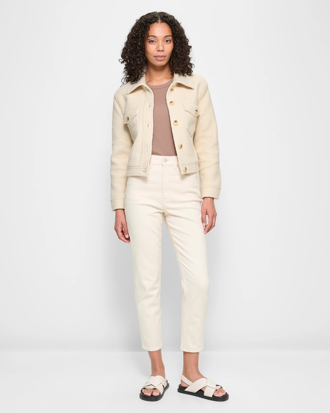 Wool Blend Cropped Jacket Target Australia