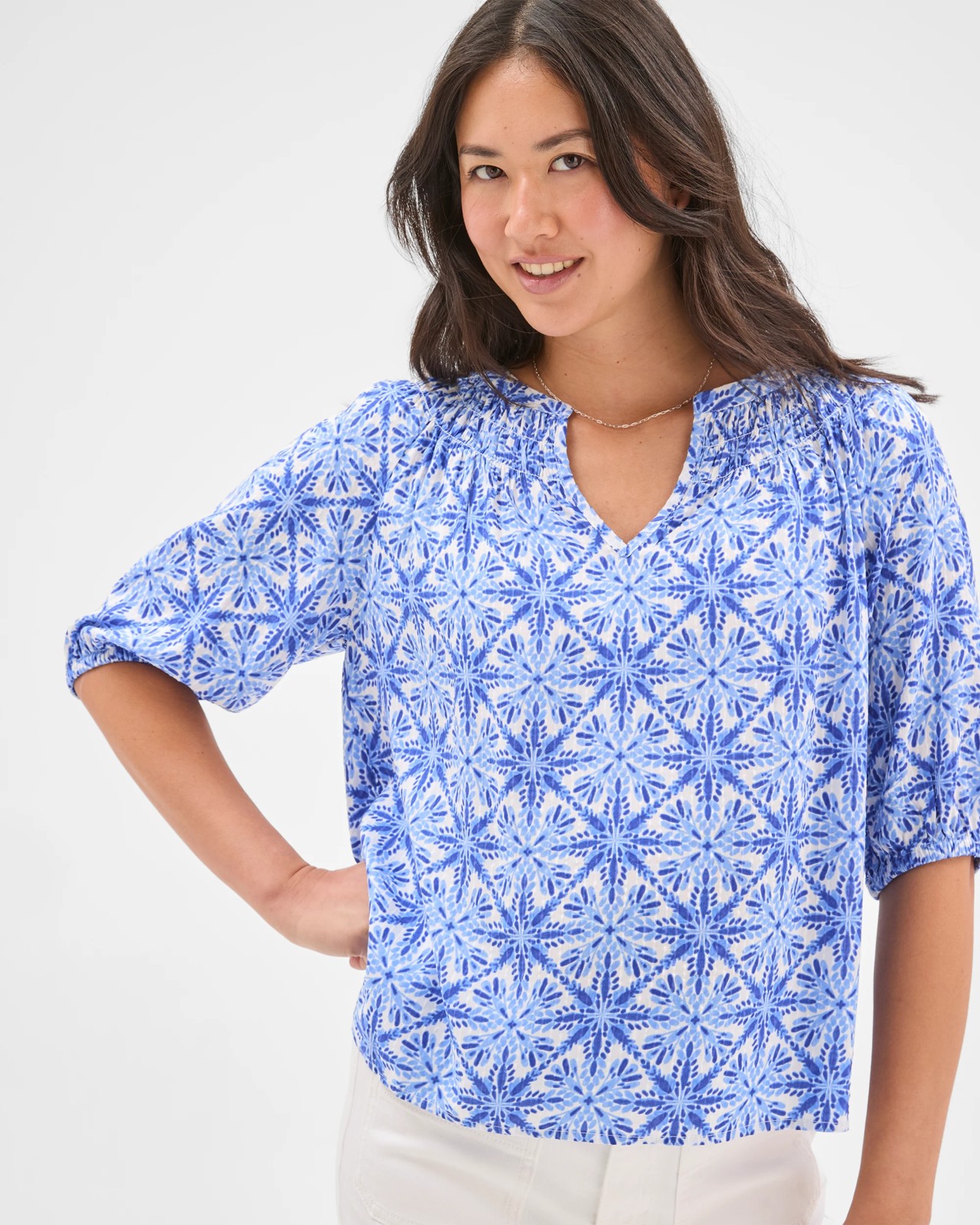Short Sleeve Seersucker Femme Top 5 of 5