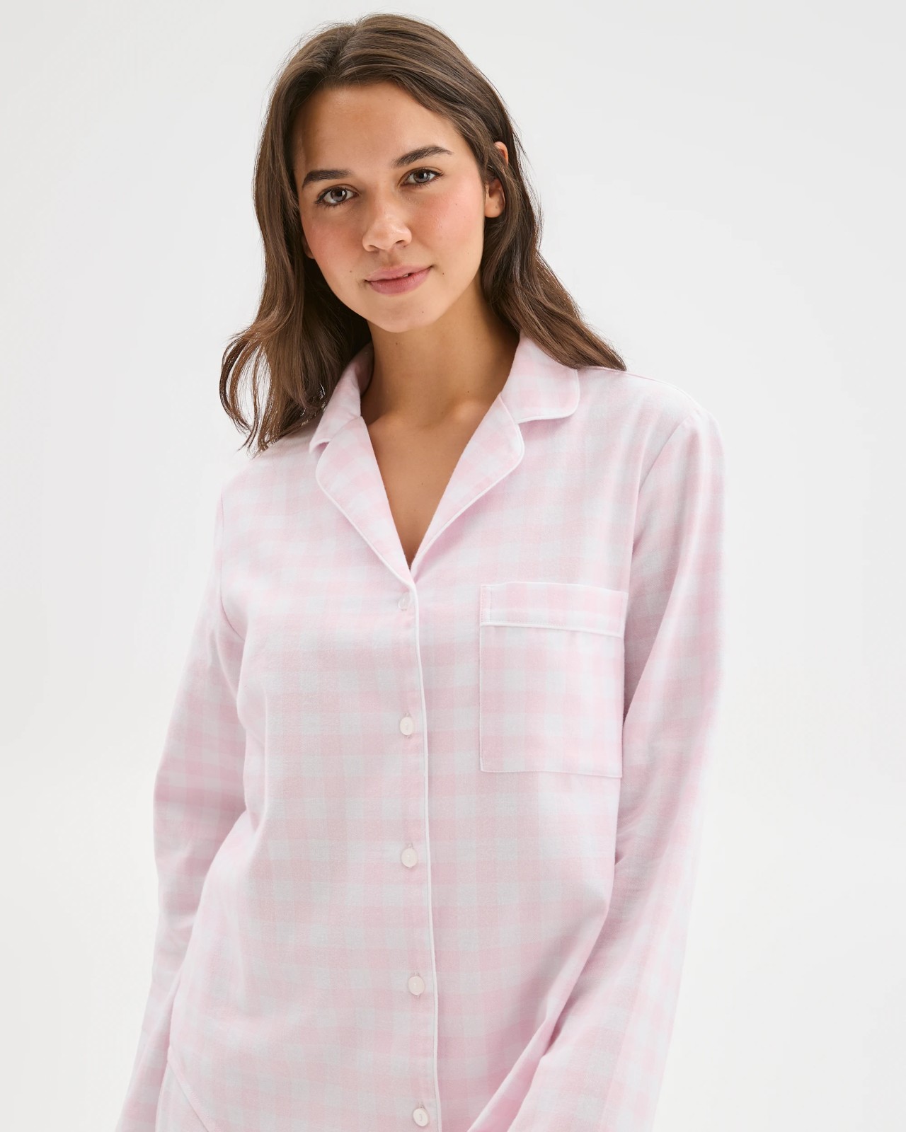 Australian Cotton Flannelette Pyjama Set - Gingham Pink 3 of 6