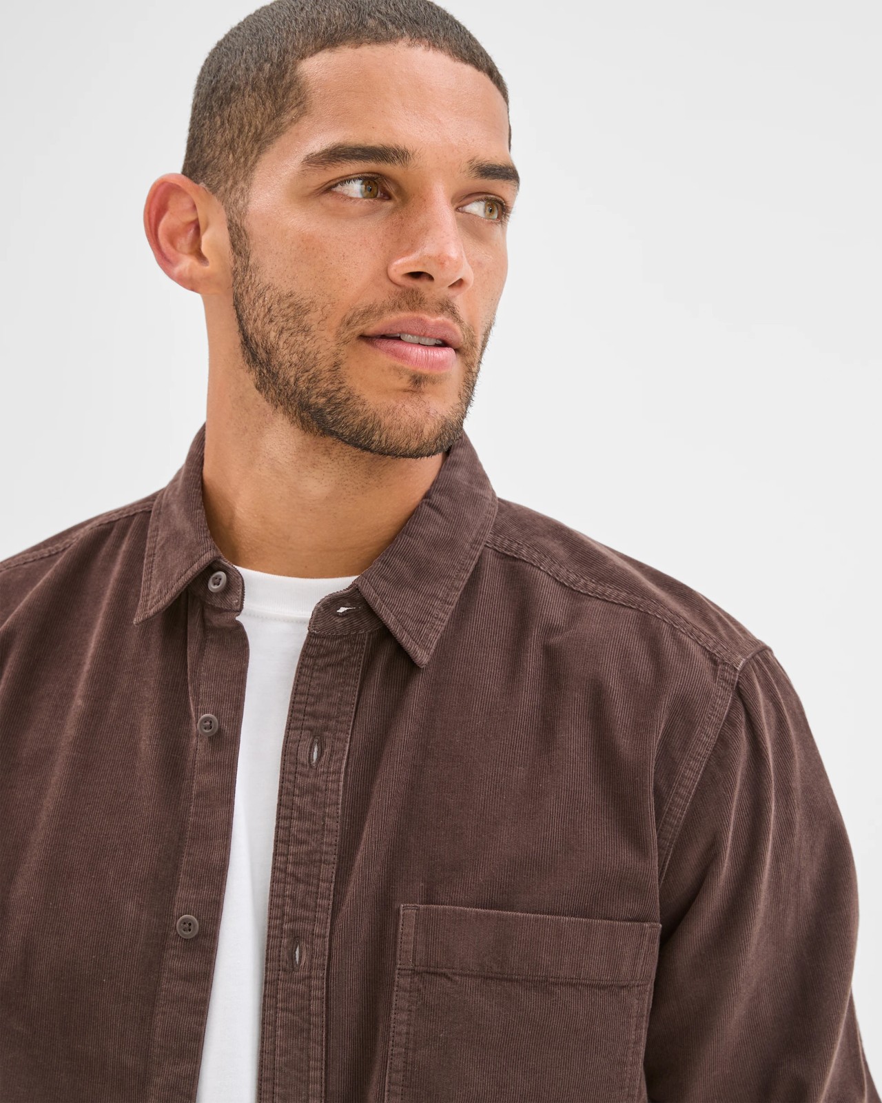 Australian Cotton Corduroy Shirt - Chocolate 4 of 6