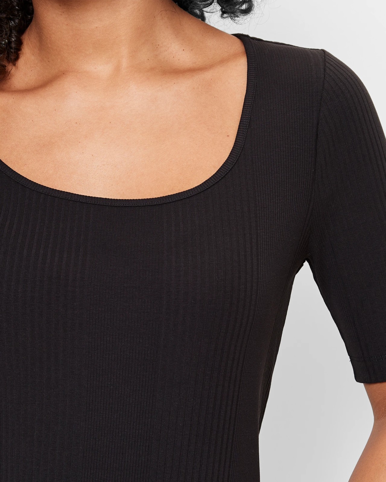 Australian Cotton Scoop Neck Ribbed T-Shirt 4 of 4