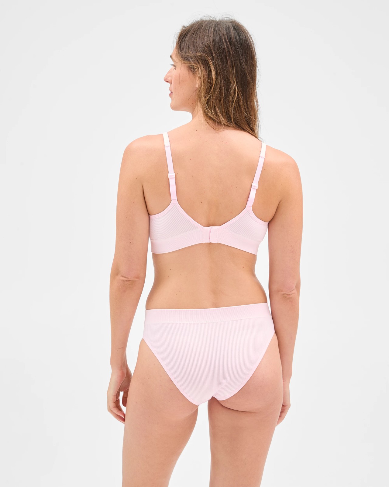 Bonds Retro Rib Wirefree T-Shirt Crop Bra - Pink Peony 6 of 6