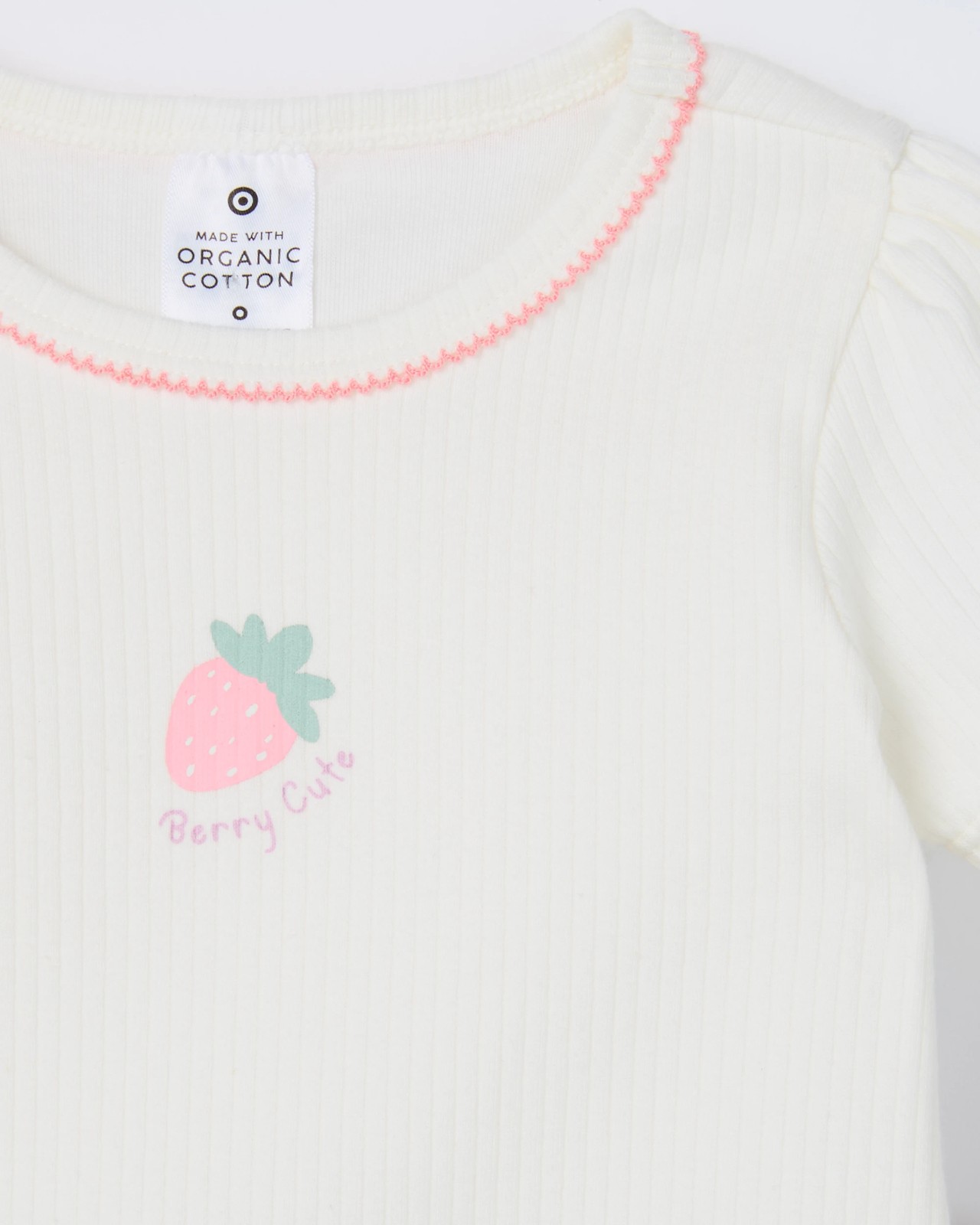 Baby Organic Cotton Short Sleeve Bodysuit & Leggings 2 Piece Set - Strawberry Neutral 5 of 6