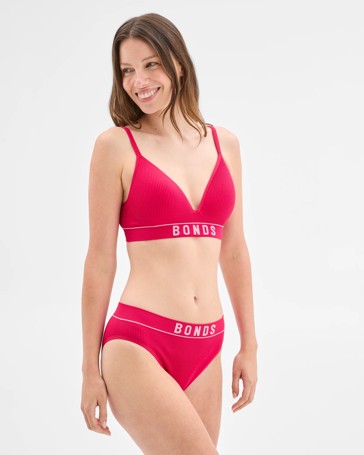 Womens Retro Rib T-Shirt Crop Bra - Bonds