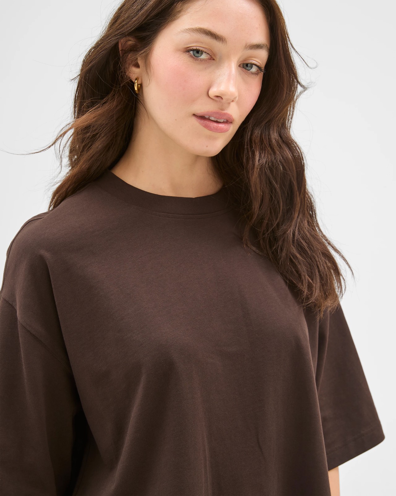 Lily Loves Australian Cotton Side Split T-Shirt - Truffle 4 of 5