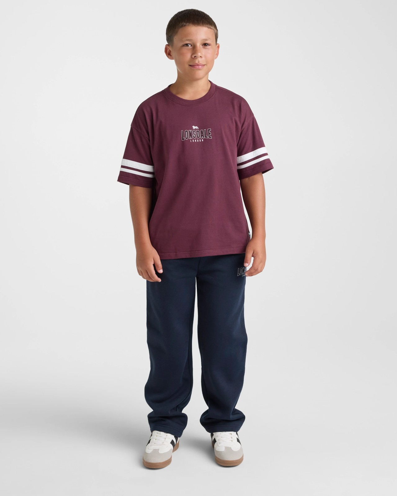 Lonsdale London Boys Retro Sport Short Sleeve T-shirt - Red 5 of 5