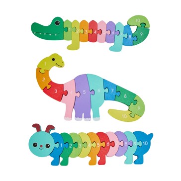Wooden Counting Rainbow Animal, Assorted - Anko