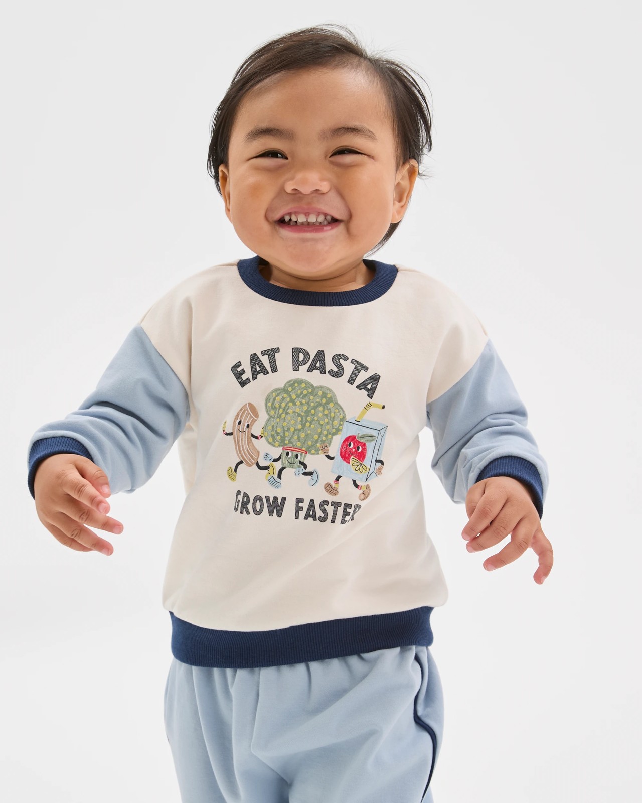 Baby Organic Cotton Sweat Top & Trackpants 2 Piece Set - Blue 3 of 6