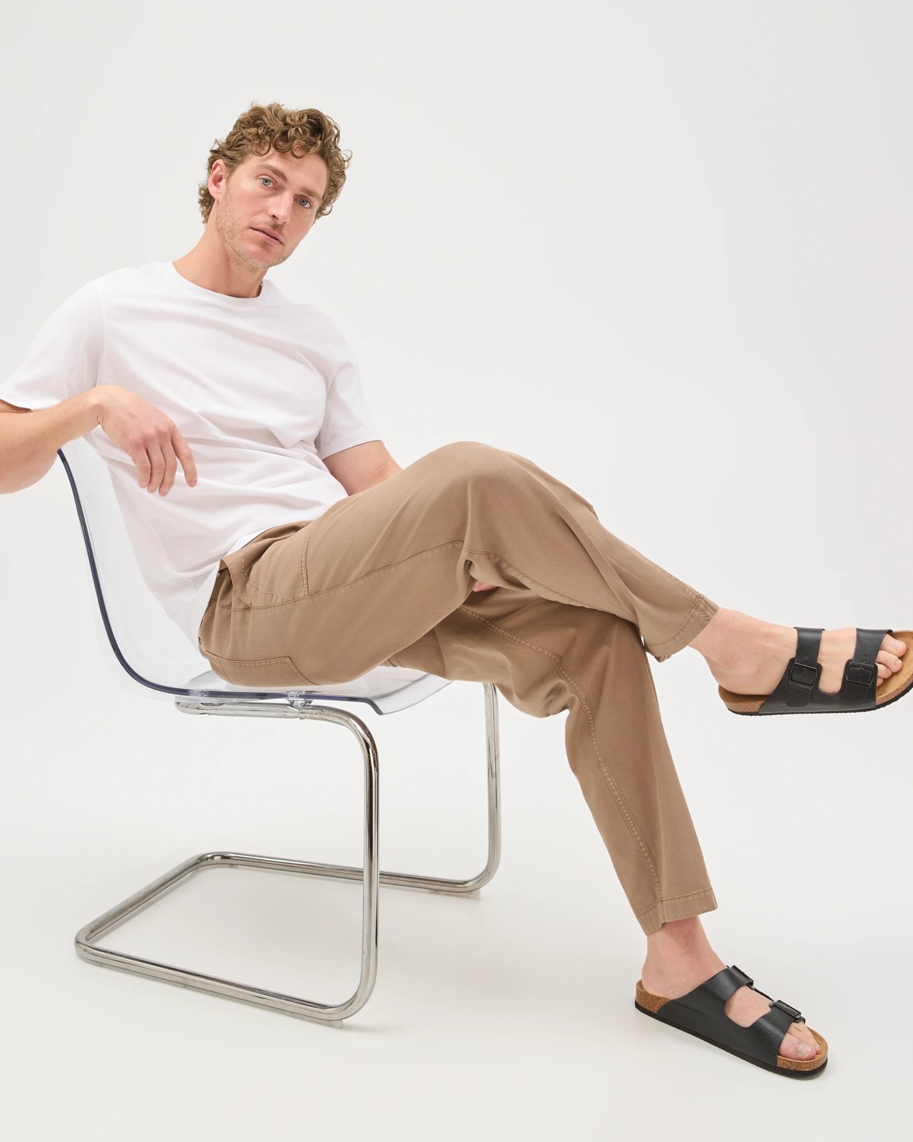Elastic Waist Beach Pants - Sepia Tint 4 of 5