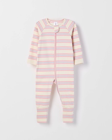 Baby Organic Cotton Rib Zip Footless Coverall