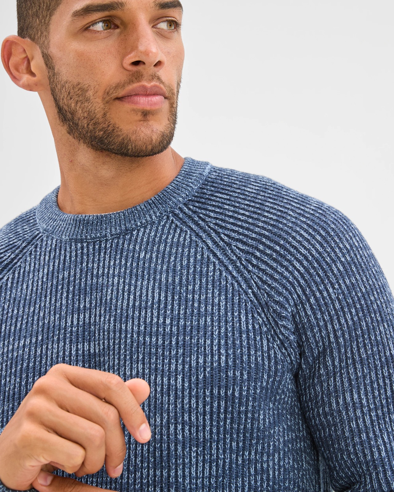 Australian Cotton Fisherman Knit Jumper - Blue 5 of 5