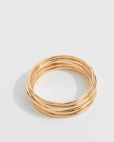 6 Pack Battered Bangle Set