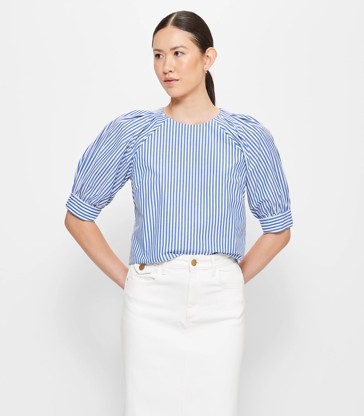 Puff Sleeve Stripe Top - Preview