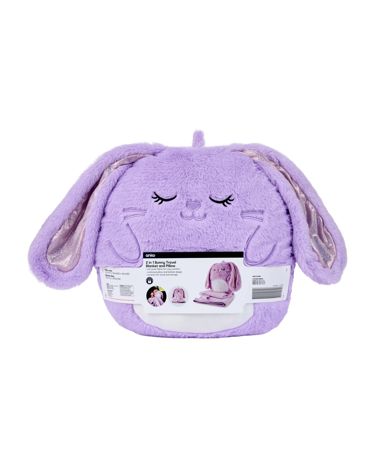 Anko 2 in 1 Bunny Travel Blanket and Pillow 6 of 6