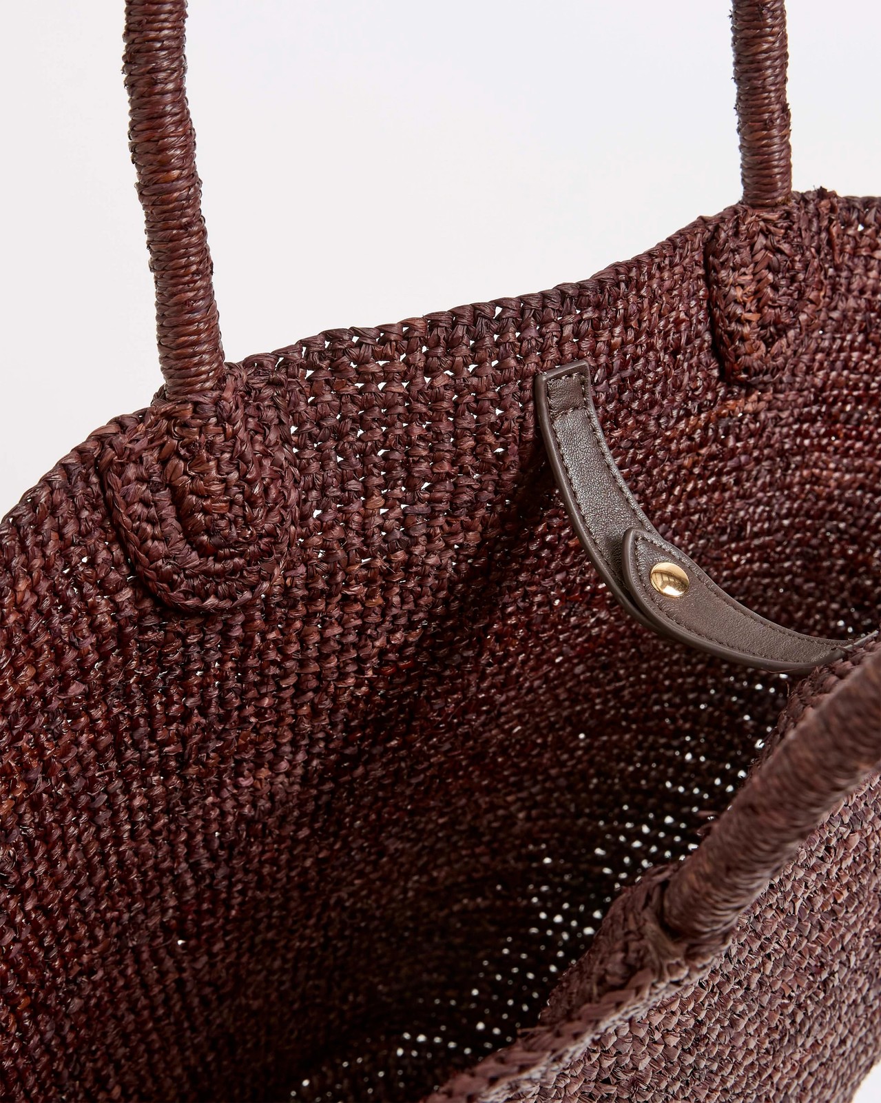 Raffia Straw Basket Tote Bag - Truffle 2 of 2