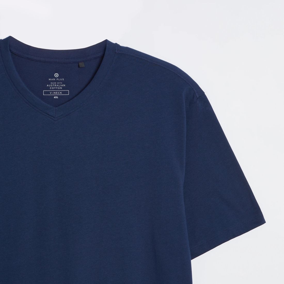 Man Plus Australian Cotton V-Neck T-Shirt - Navy Blue | Target Australia