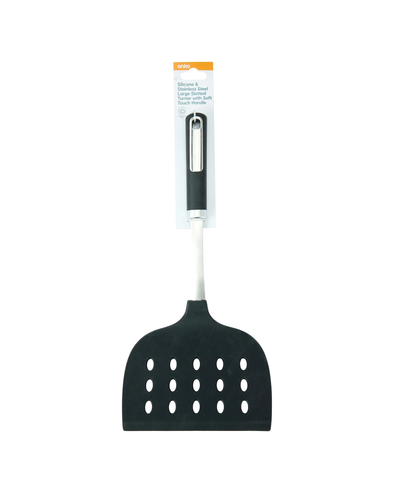 Anko Silicone & Stainless Steel Large Slotted Turner with Soft Touch Handle 5 of 5