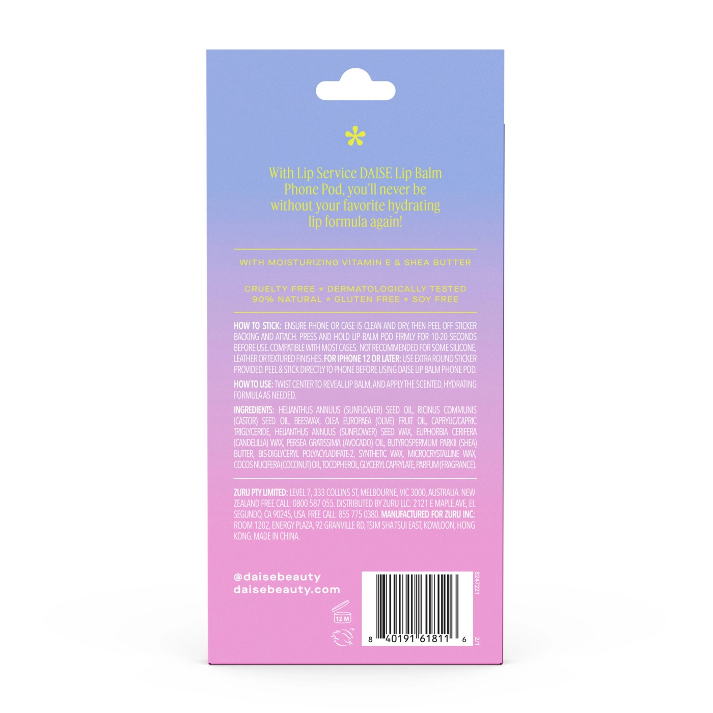 DAISE Lip Balm Phone Pod 1.7g - Strawberry Kiss 2 of 6
