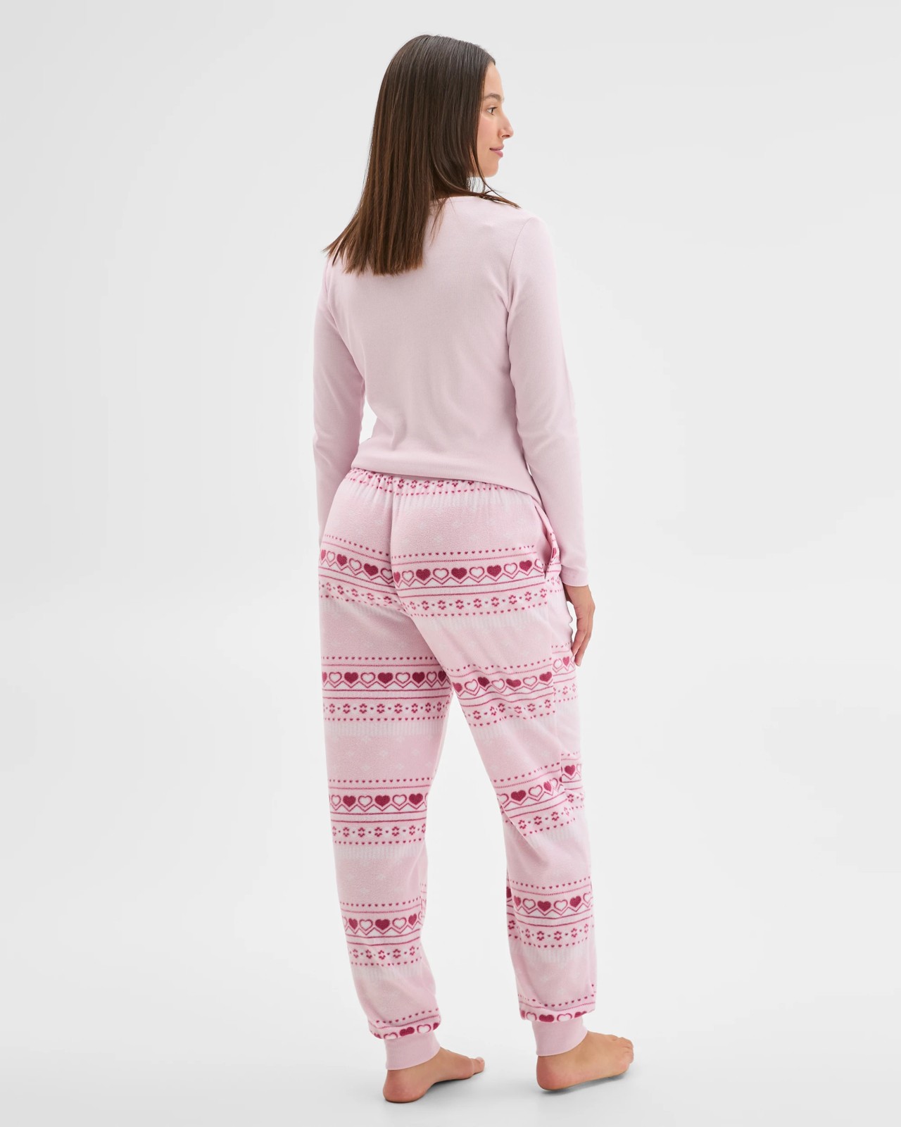 Fleece Sleep Pyjama Jogger Pants - Fairaisle Pink 6 of 6