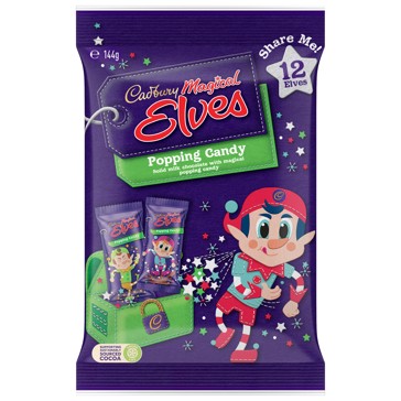 Cadbury 12 Pack Magical Elves Popping Candy Share Pack 144g