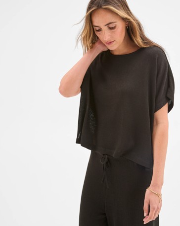 Short Sleeve Textured Top