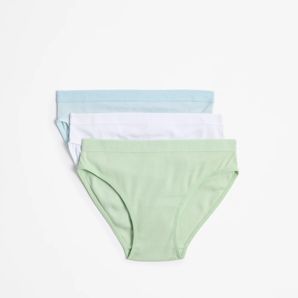 Girls Rib Briefs 3 Pack - Maxx - Green/White/Blue product image