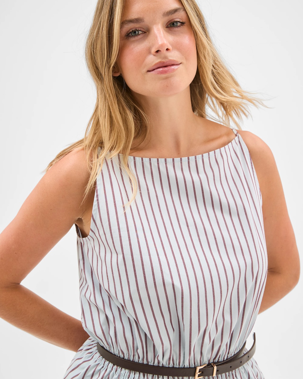 Lily Loves Australian Cotton Poplin Adjustable Top - Glacier Stripe 3 of 6