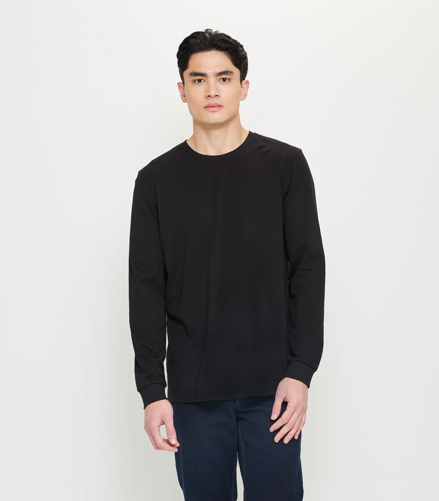 Black cotton shop long sleeve shirt