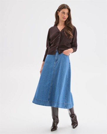 Petites Australian Merino Wool Long Raglan Sleeve Cardigan