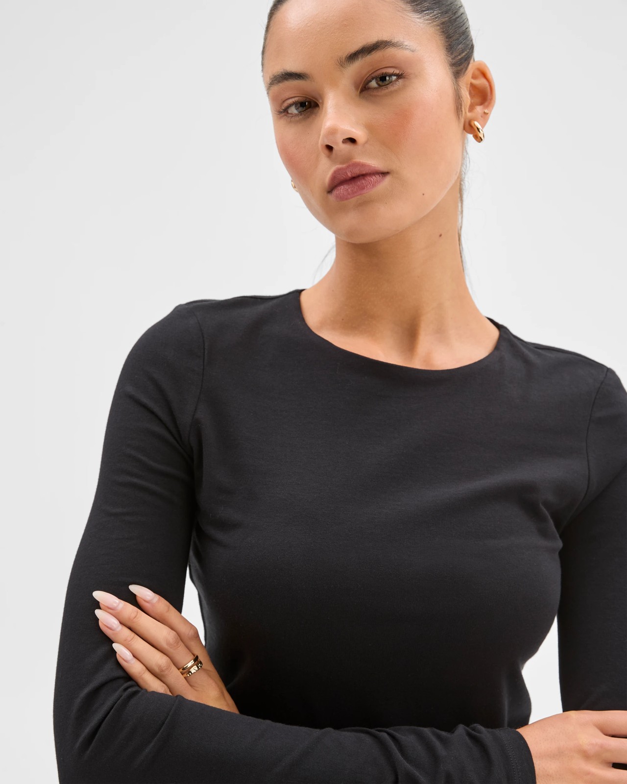 Lily Loves Australian Cotton Crew Neck Top - Black 5 of 5