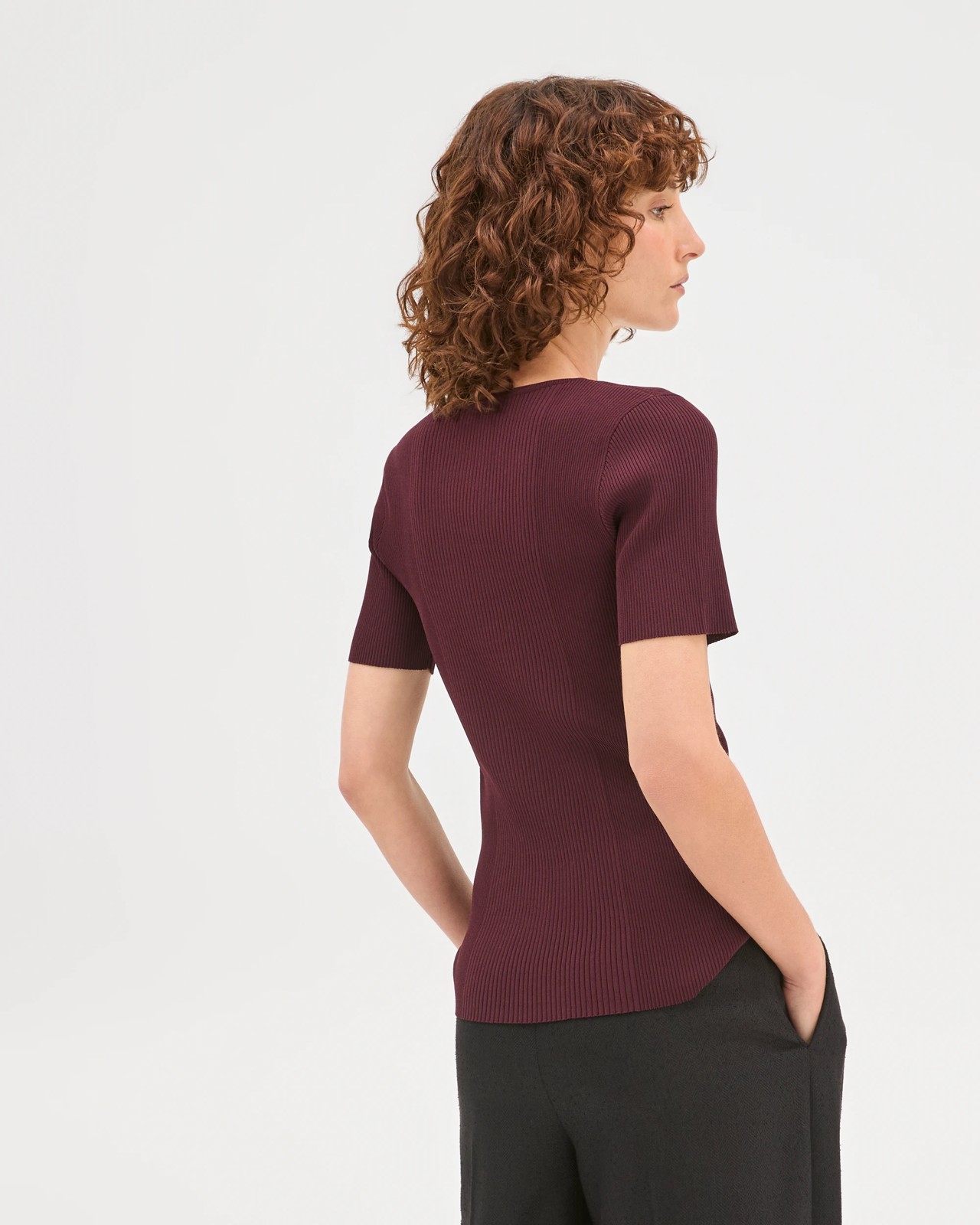 Preview Ultimate Rib Knit T-Shirt - Pinot 6 of 6