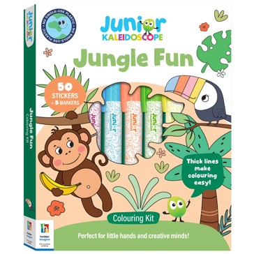 Junior Kaleidoscope Colouring Kit: Jungle Fun - Book