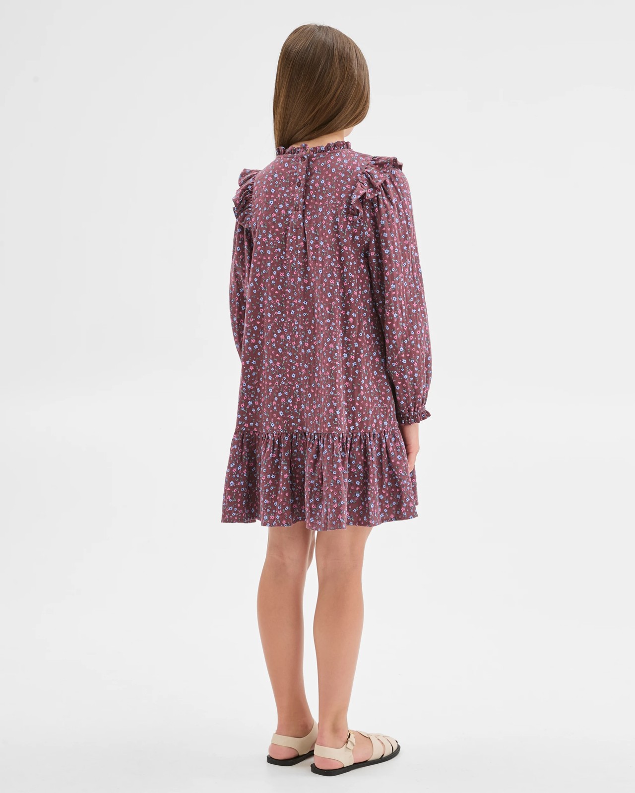 Long Balloon Sleeve Woven Dress 3 of 5