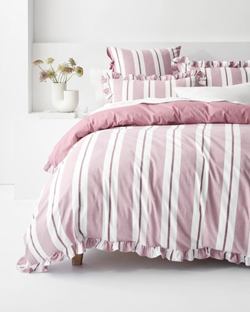 Peyton Australian Cotton Herringbone Stripe Quilt Cover Set