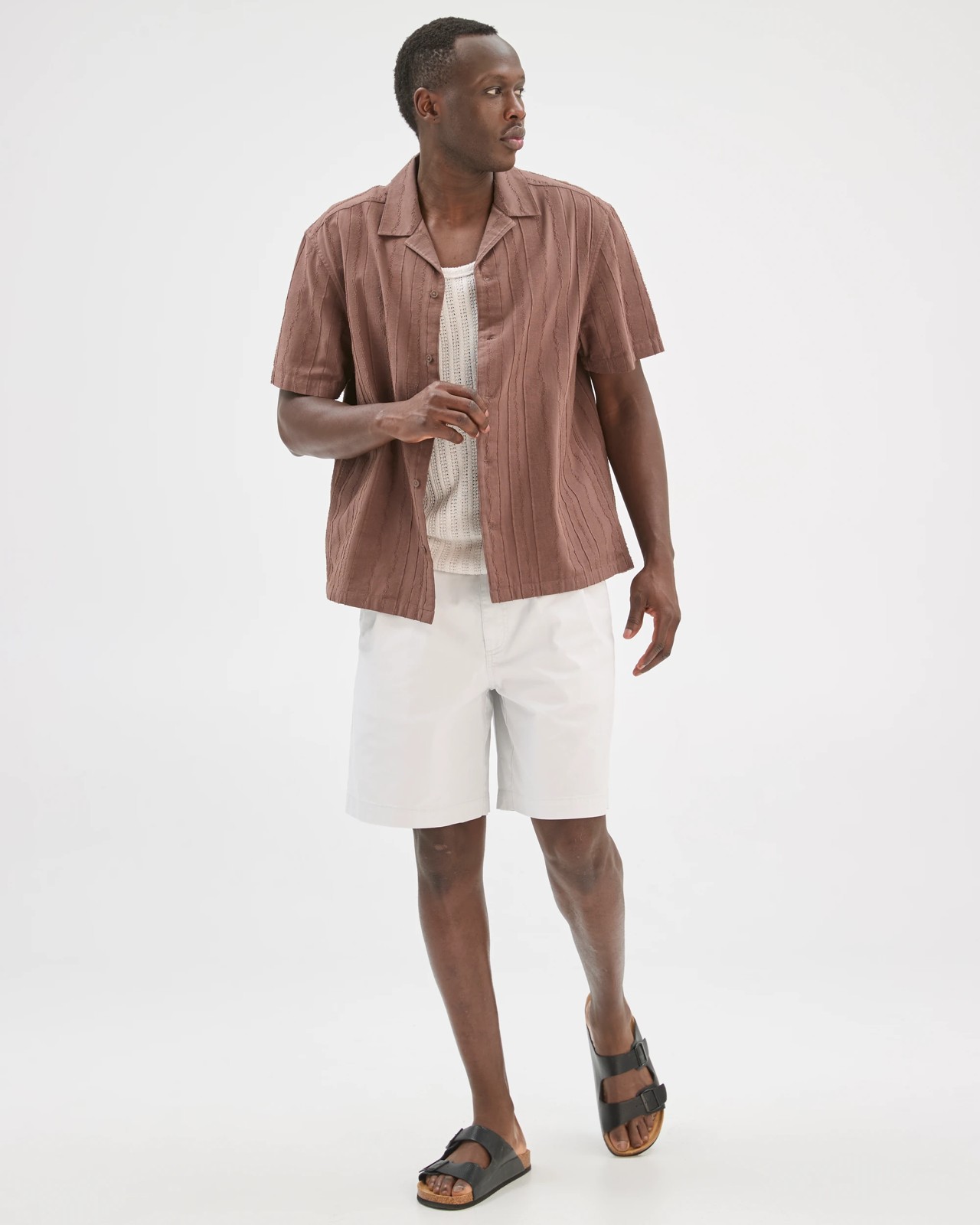 Commons Australian Cotton Pleated Chino Shorts - Cloud White 2 of 5