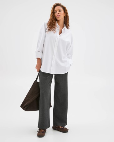 Wide Leg Check Jogger Pants