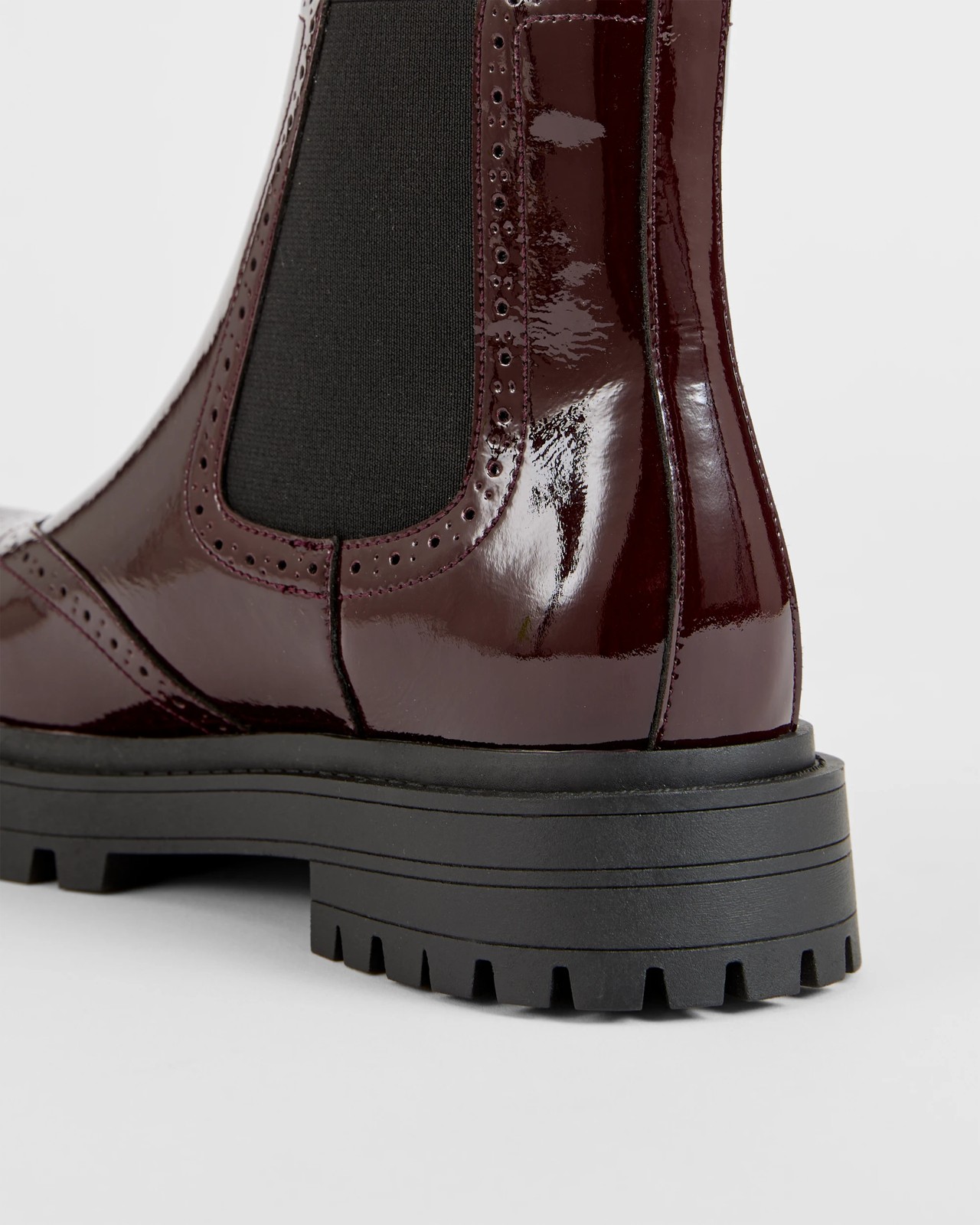 Brogue Chelsea Boots - Burgundy 3 of 3