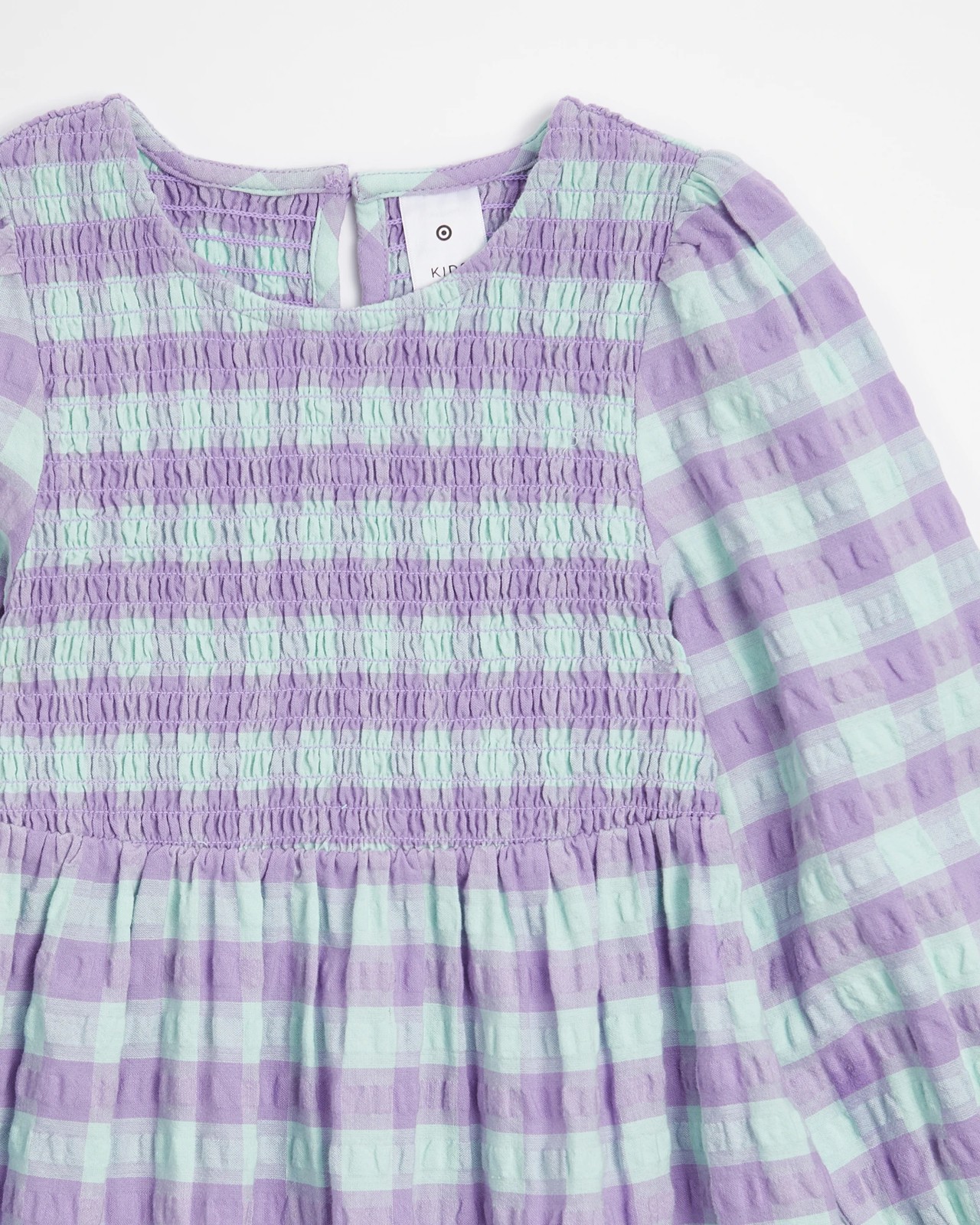 Shirred Gingham Dress 4 of 5