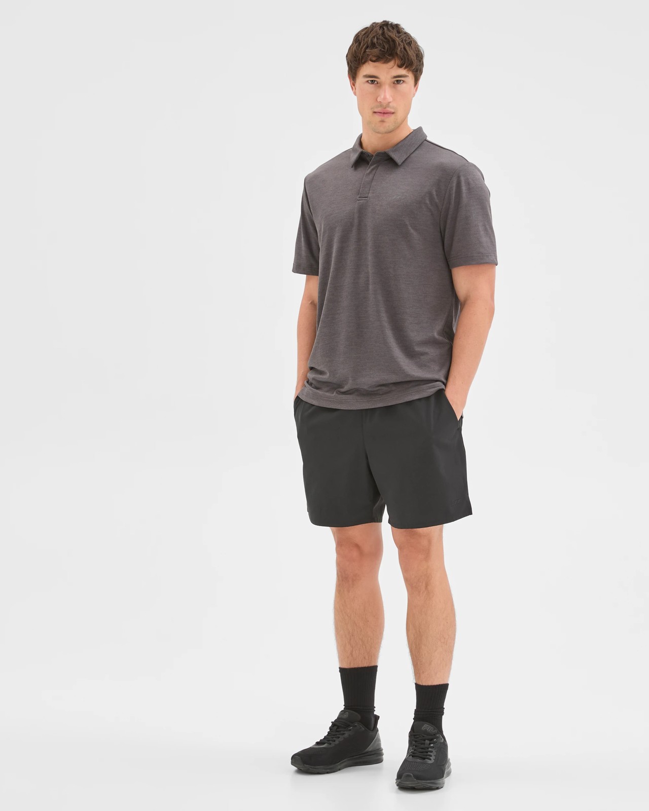 Active Textured Polo Top - Black 2 of 6